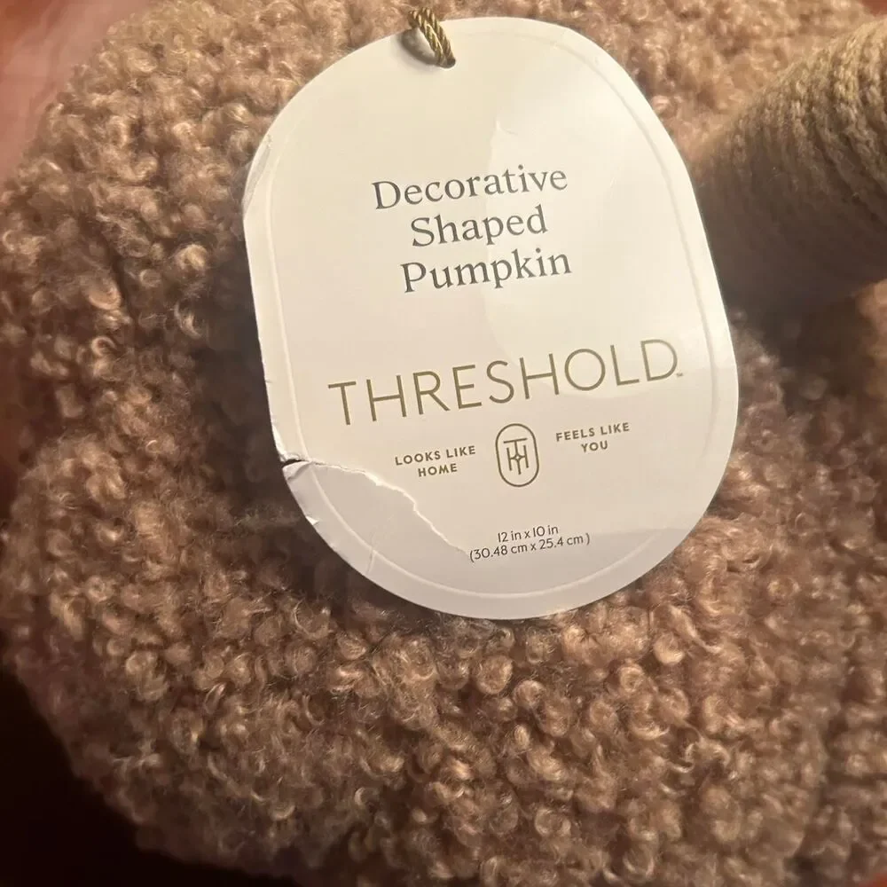 NWT Cozy Tan Pumpkin Pillow